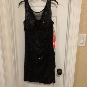 Elegant Sequence Little Black Dress